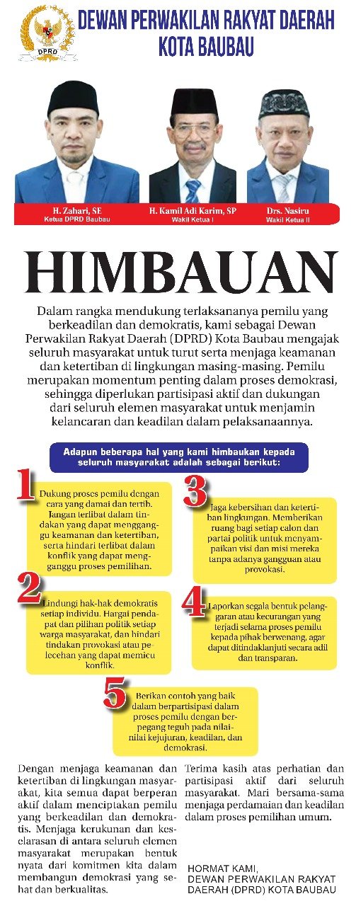 Dari DPRD untuk Masyarakat Kota Baubau