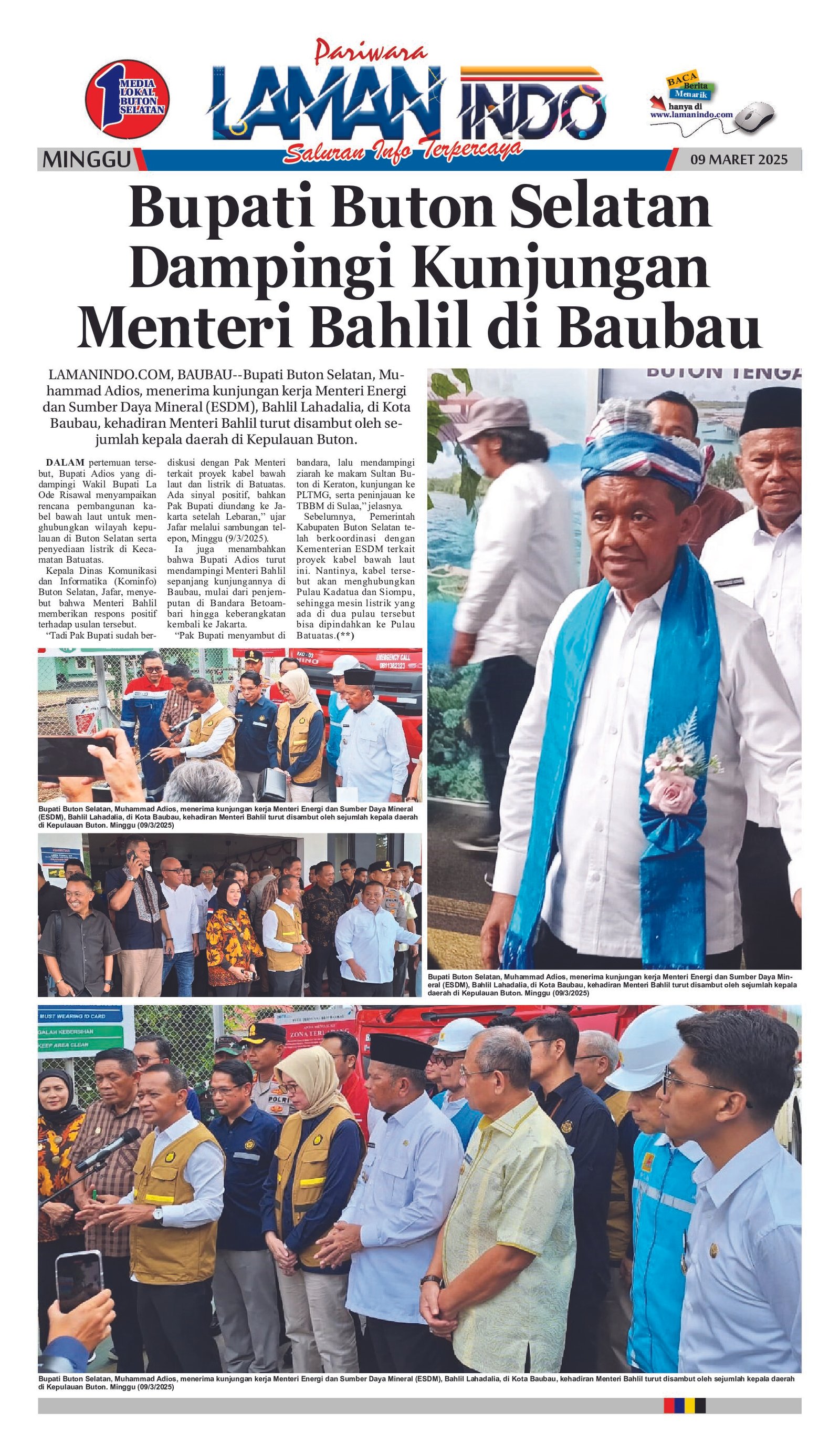Bupati Buton Selatan Dampingi Kunjungan Menteri Bahlil di Baubau