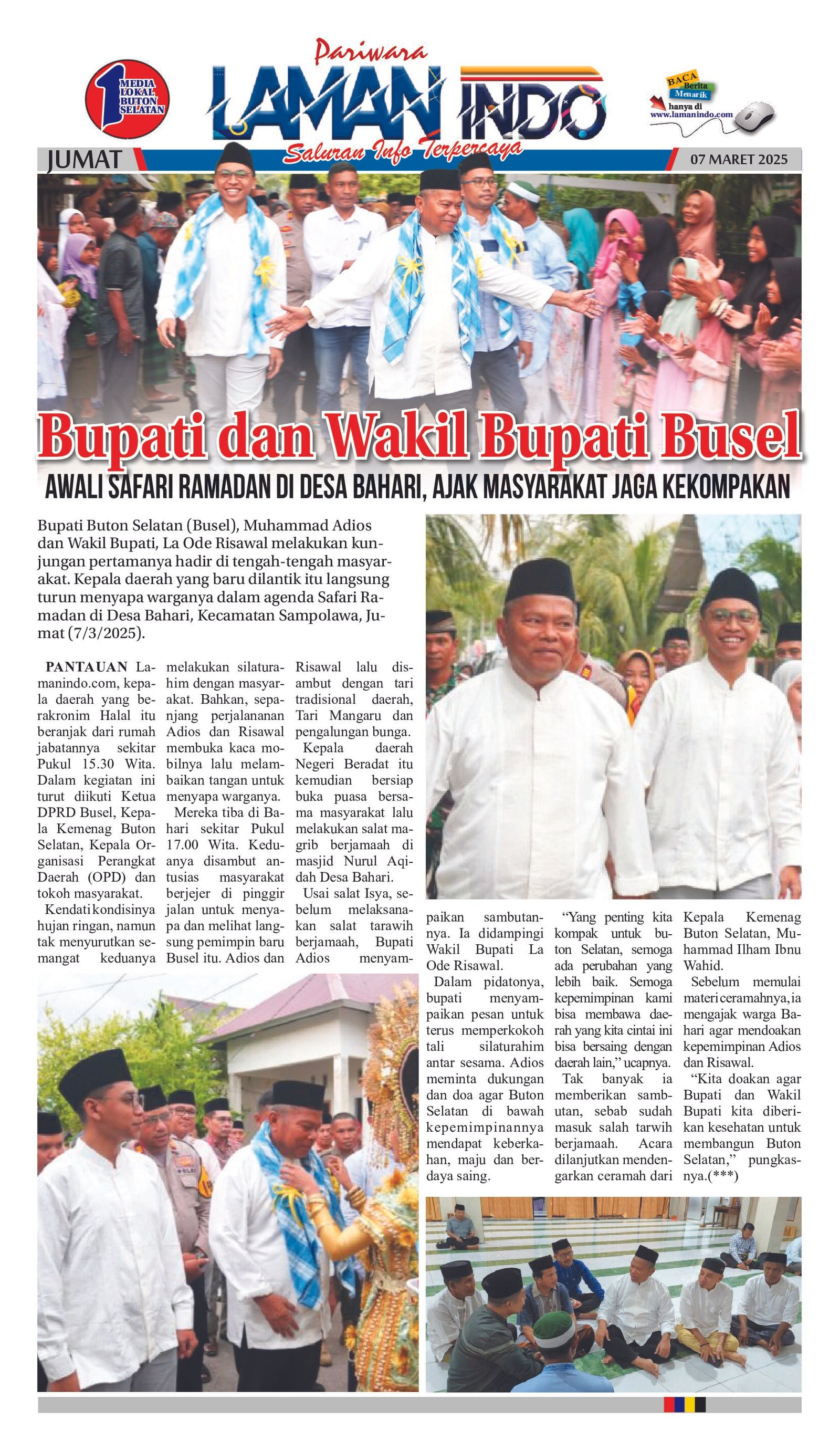 Bupati dan Wakil Bupati Busel Awali Safari Ramadan di Desa Bahari, Ajak Masyarakat Jaga Kekompakan