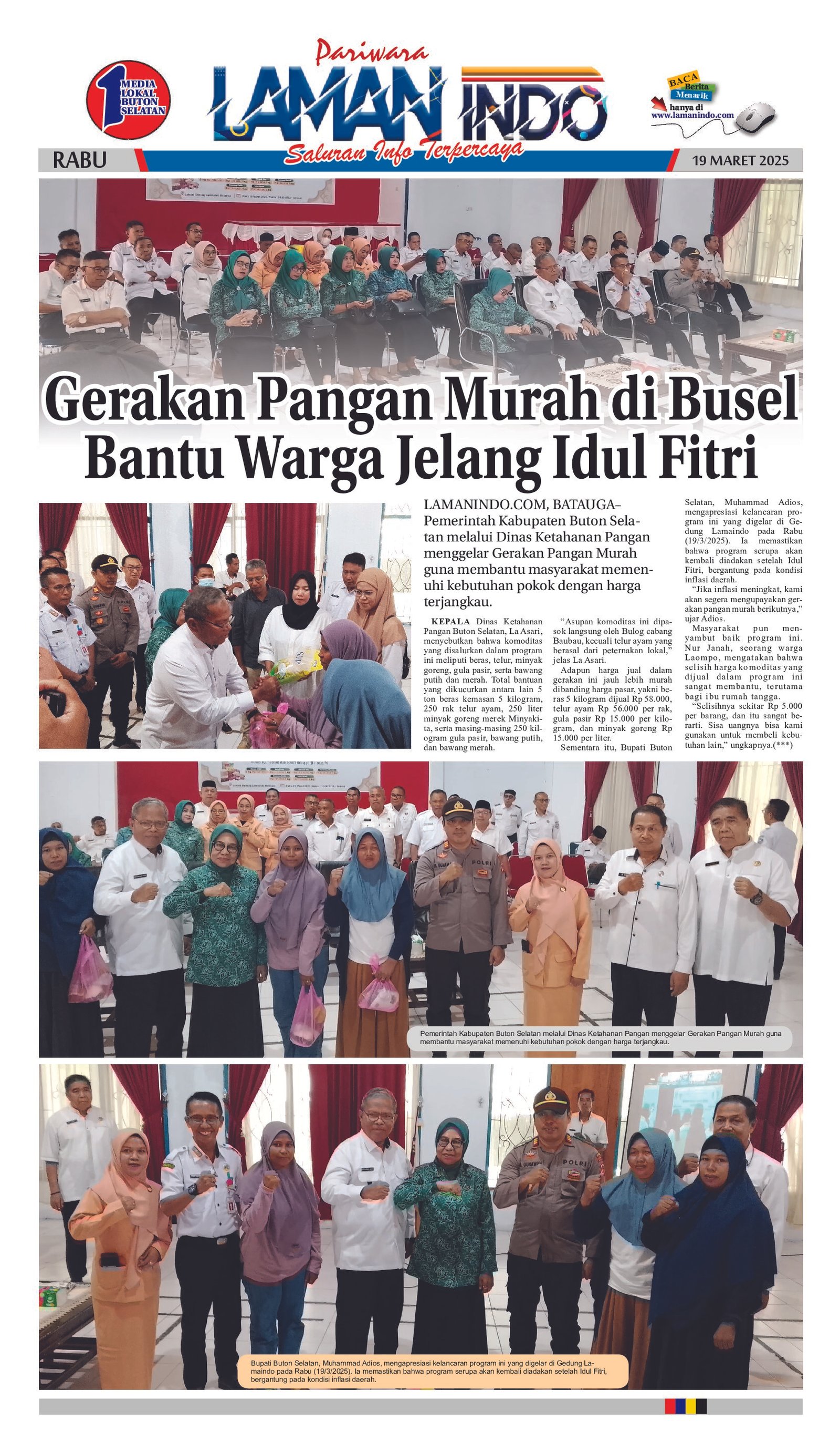 Gerakan Pangan Murah di Busel Bantu Warga Jelang Idul Fitri
