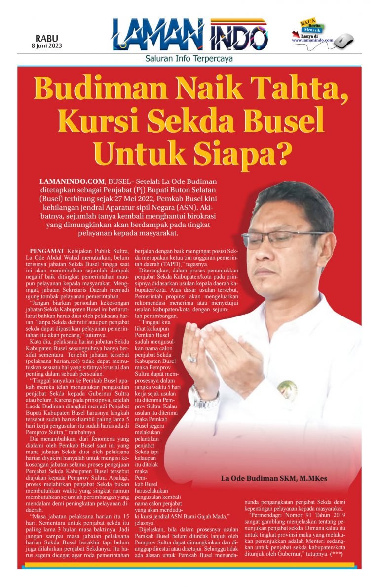 Kursi Sekda Busel Untuk Siapa?