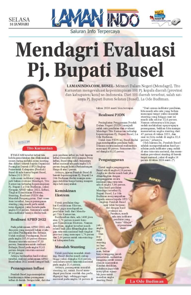 Mendagri Evaluasi Pj. Bupati Busel, Ini Hasilnya…
