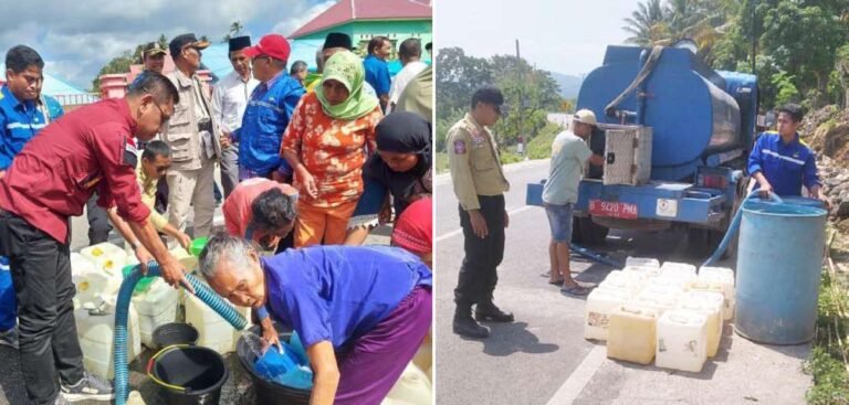 Pemkab Busel Salurkan Air Bersih di Desa Sandang Pangan