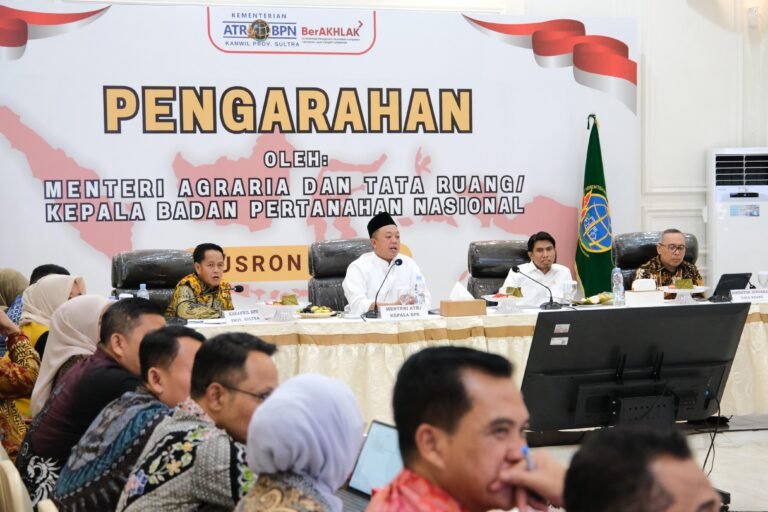 Menteri ATR/BPN Minta Kanwil BPN Sultra Percepat Validasi Data Pertanahan