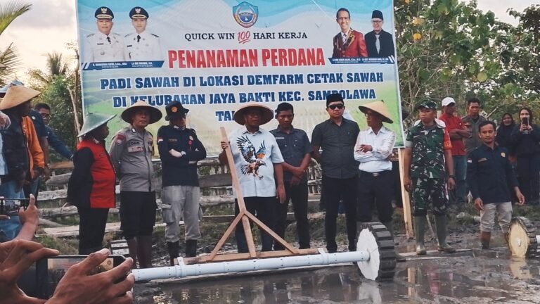 Bupati Buton Selatan Tanam Perdana Padi Sawah di Sampolawa