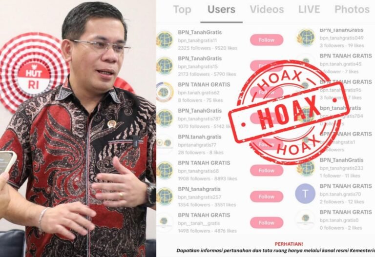 Waspada Hoaks “BPN Tanah Gratis”, Kementerian ATR/BPN: Tegaskan Prosedur Hanya Lewat Jalur Resmi