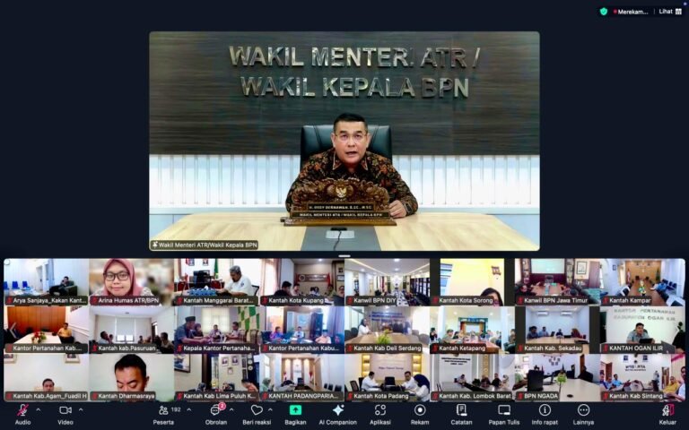 Kejar Target Kuartal I 2026, Wamen ATR/BPN Minta Kanwil dan Kantah Tuntaskan Backlog Layanan