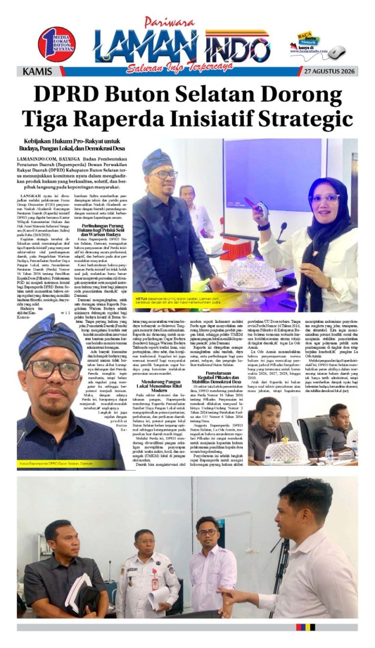 DPRD Buton Selatan Dorong Tiga Raperda Inisiatif Strategic