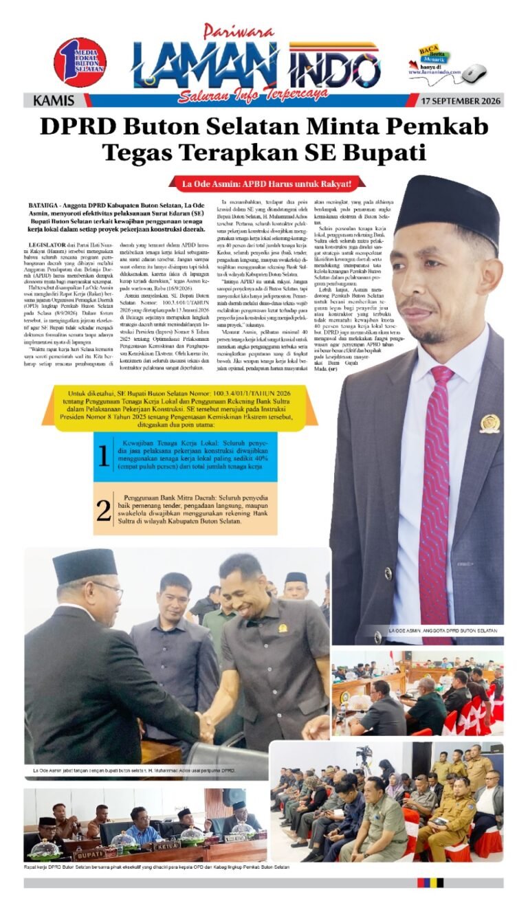 DPRD Buton Selatan Minta Pemkab Tegas Terapkan SE Bupati